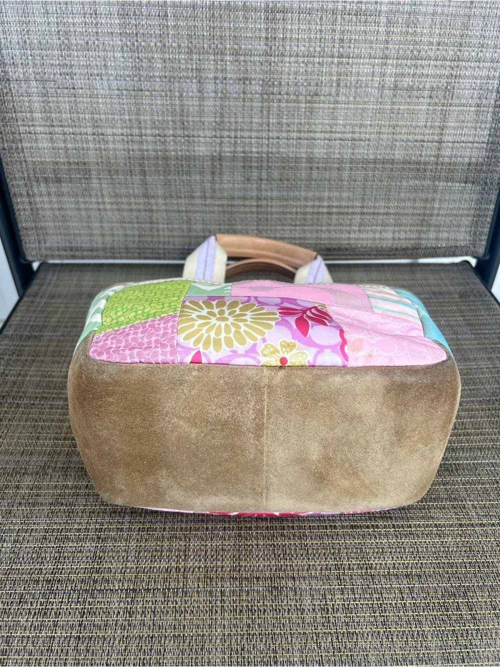 RARE Vintage Coach Y2K Hamptons Floral Weekend Small Patchwork Tote Purse Bag